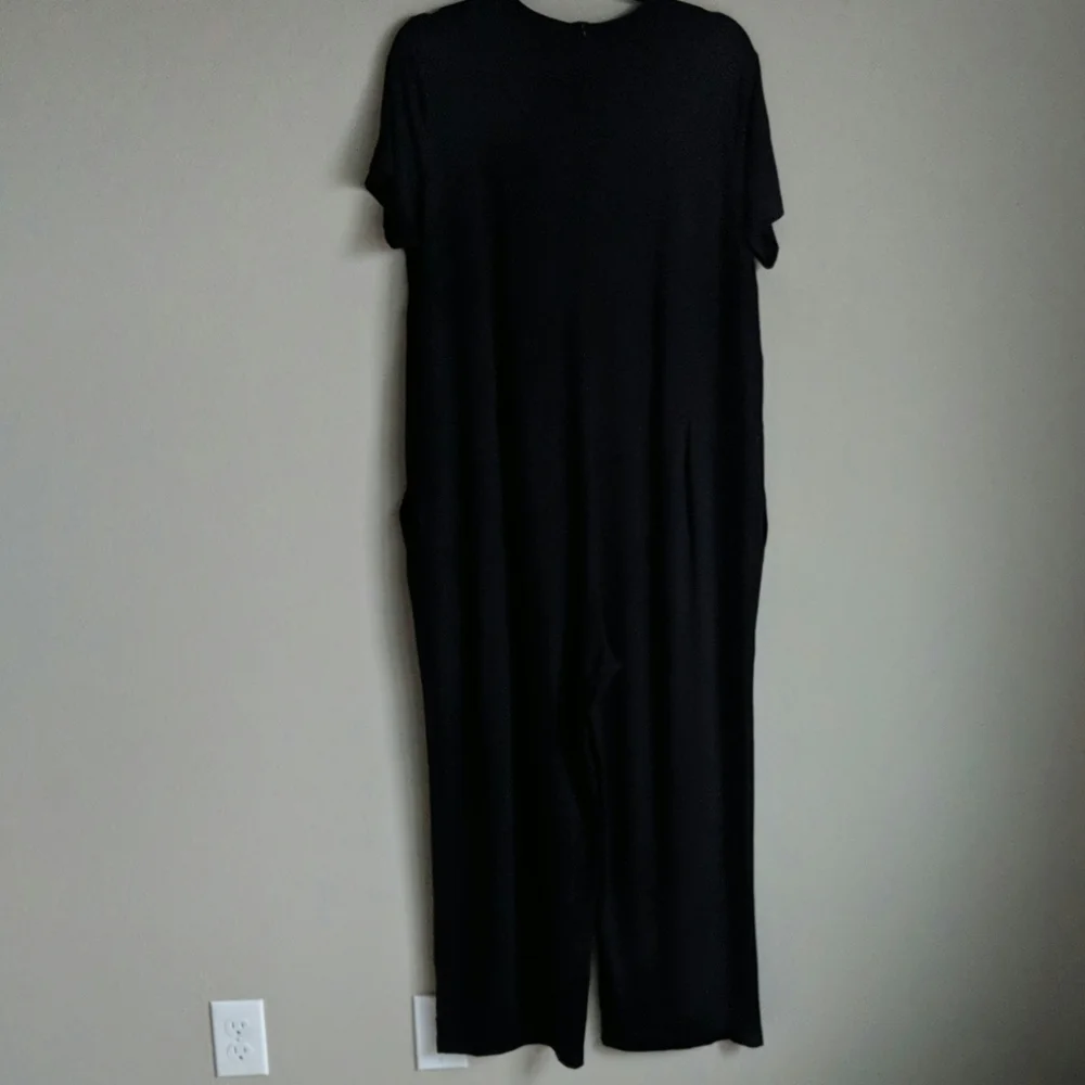 Eileen Fisher Black Short-Sleeve Jumpsuit - Picture 5 of 5